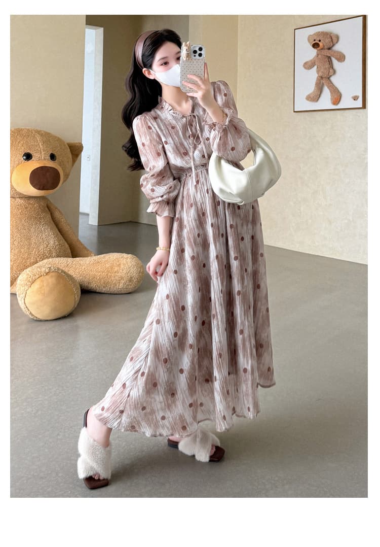 출산 착용 패션 이동 작은 마을 가을 달콤함 침 꽃 드레스 상세 이미지 9