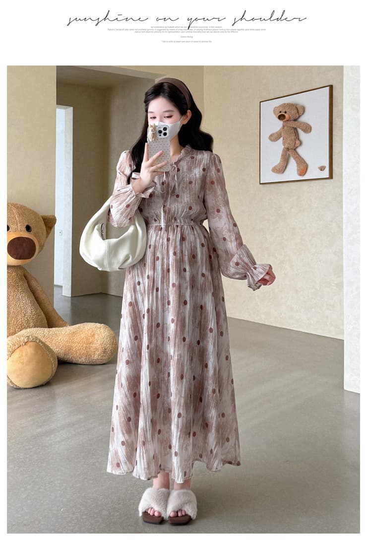 출산 착용 패션 이동 작은 마을 가을 달콤함 침 꽃 드레스 상세 이미지 17