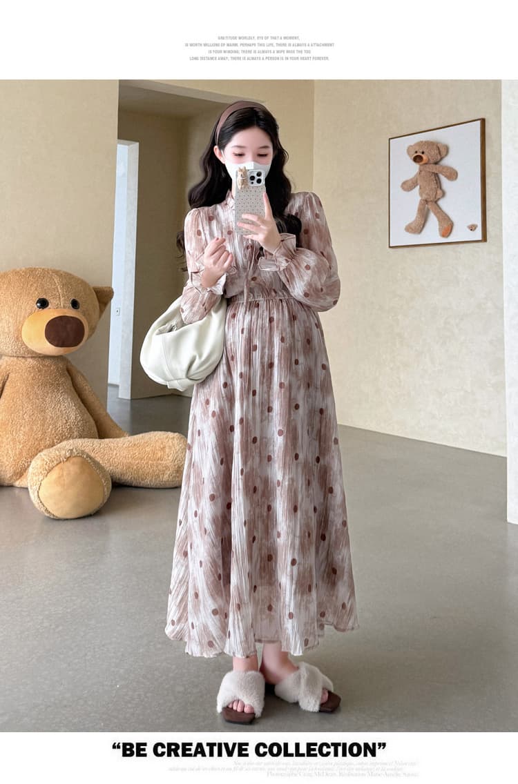 출산 착용 패션 이동 작은 마을 가을 달콤함 침 꽃 드레스 상세 이미지 19