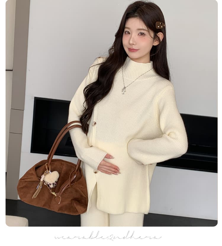 출산 착용 착용 가져 가라. 가을 의상 니트 맨위 바지 투피스 슈트 상세 이미지 15