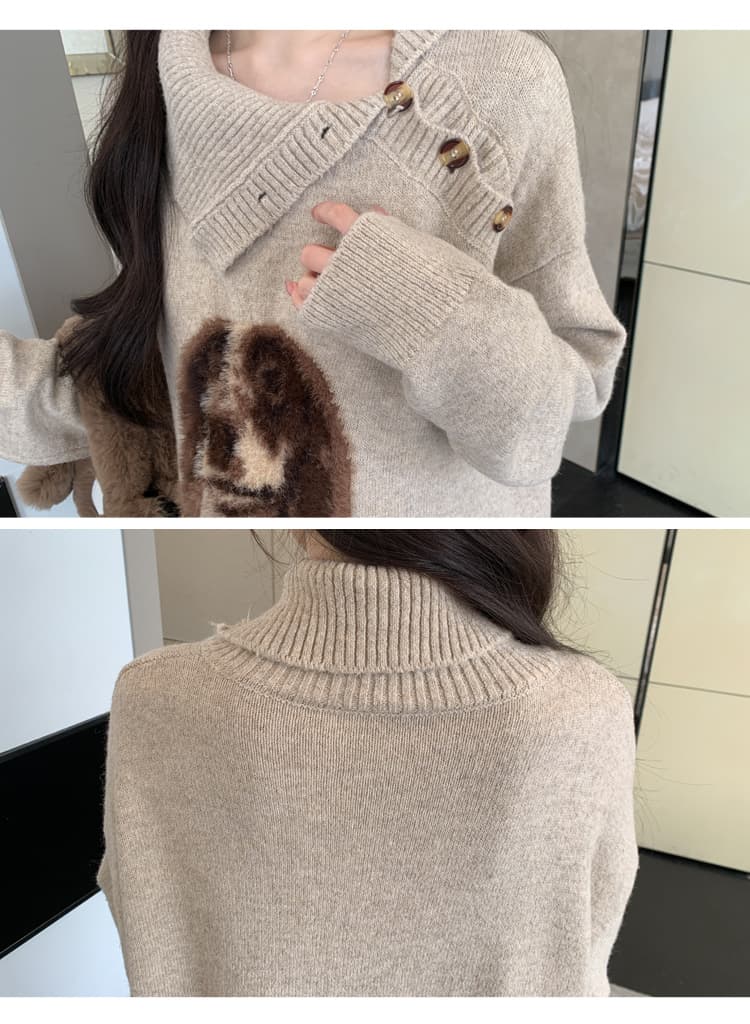 출산 착용 패션 가을 겨울 새로운 만화 풀오버 두꺼운 임산부 드레스 상세 이미지 30