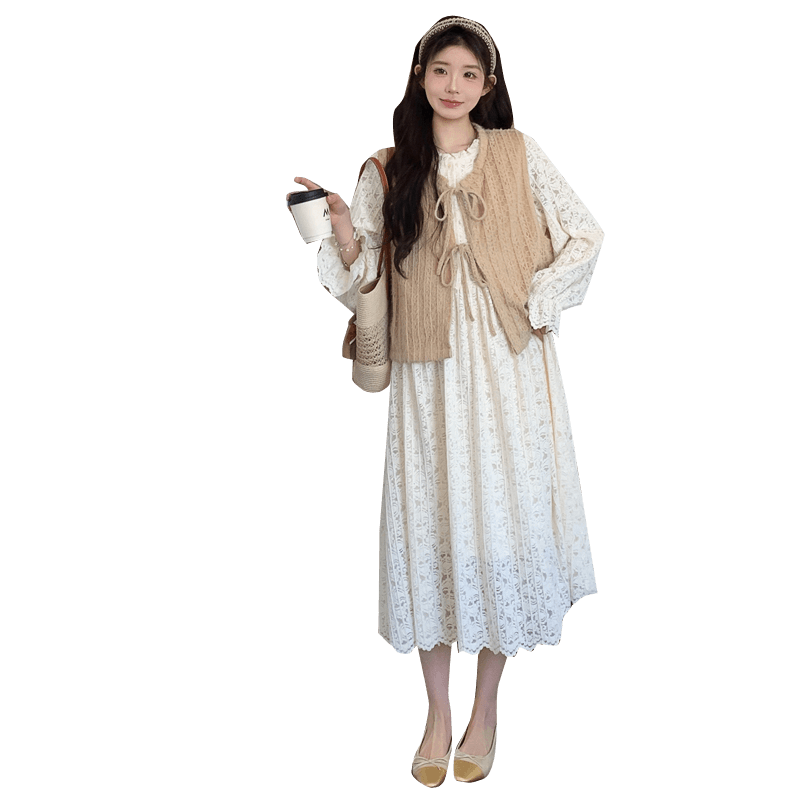 출산 착용 드레스 복장 레이스 인사이드 가져 가라. 2 세트 롱 스커트 백설공주 이미지 6