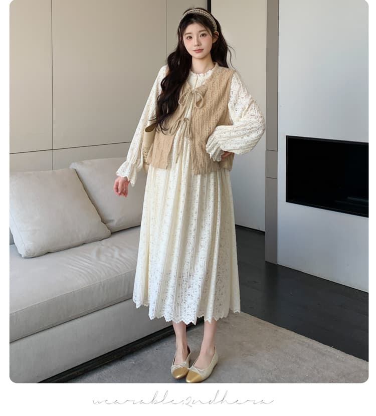 출산 착용 드레스 복장 레이스 인사이드 가져 가라. 2 세트 롱 스커트 백설공주 상세 이미지 16