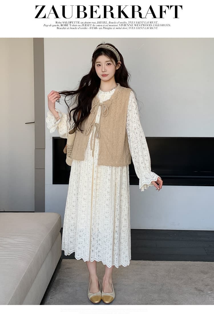 출산 착용 드레스 복장 레이스 인사이드 가져 가라. 2 세트 롱 스커트 백설공주 상세 이미지 18