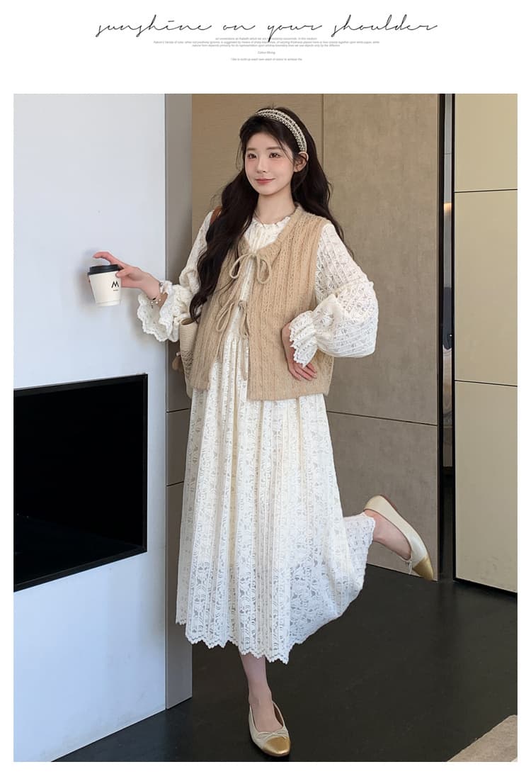 출산 착용 드레스 복장 레이스 인사이드 가져 가라. 2 세트 롱 스커트 백설공주 상세 이미지 21