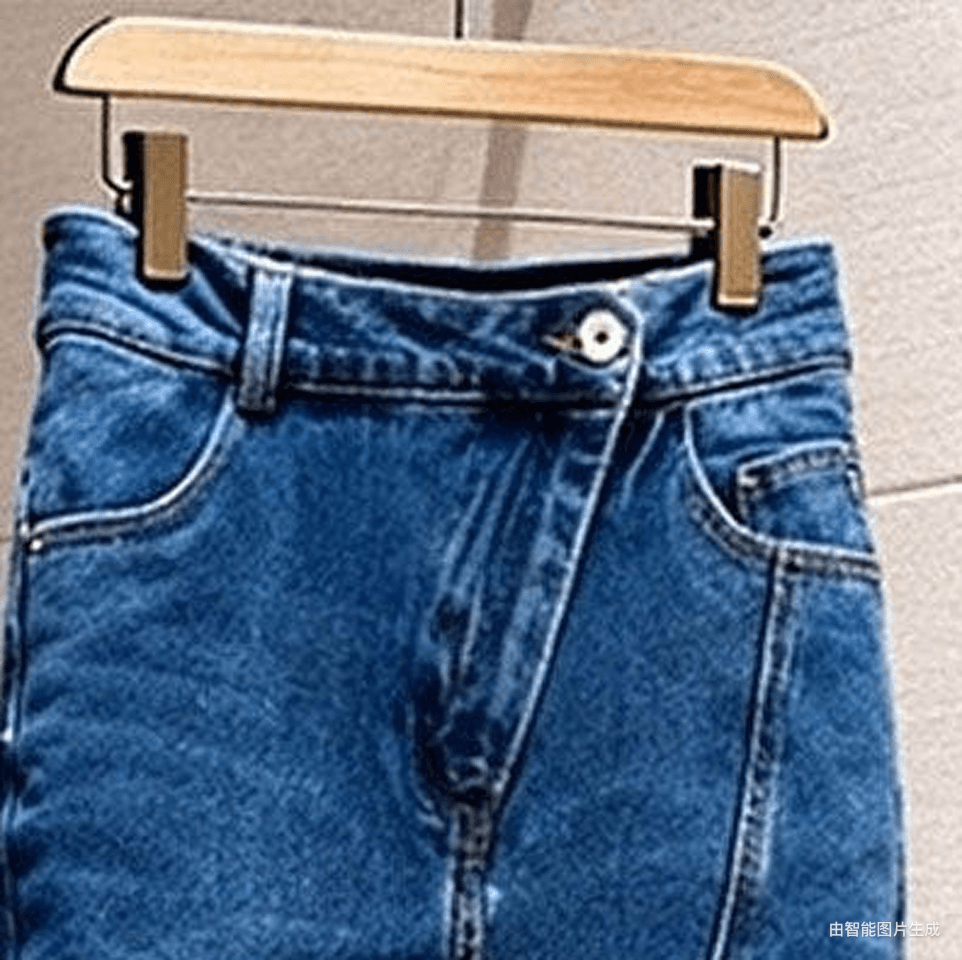 핏 스타일 슈퍼 잘 생긴 ~ 중 마이크로 나팔 바지 아이들 하이웨이스트 슈퍼 화재 슬림해 보이는 진한 파란색 레트로 몸매 가꾸기 스트레이트 청바지 상세 이미지 1
