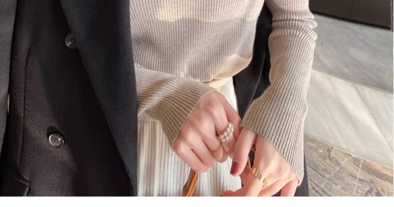 터틀넥 스웨터 여자 가을 겨울 두꺼운 2026 년 새로운 폭발 말뚝 더미 칼라 외국 가스 인사이드 가져 가라. 니트 기본 셔츠 맨위 상세 이미지 34
