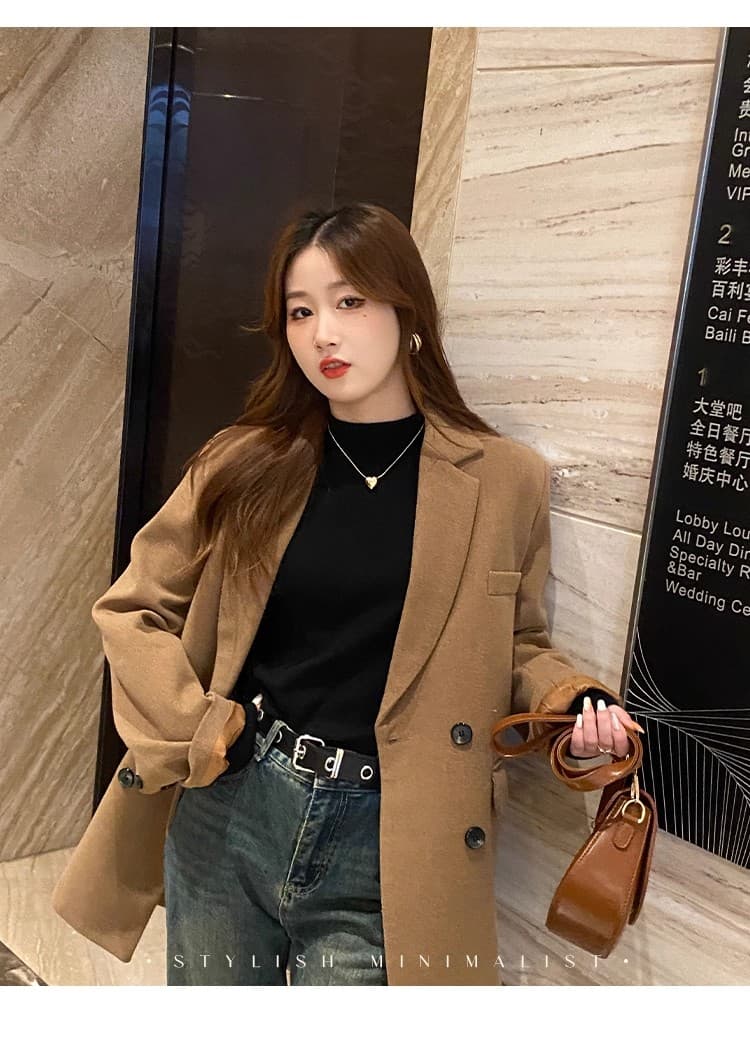기본 셔츠 여성 봄 가을 2026 새로운 인사이드 가져 가라. 고급 센스 중 칼라 스웨터 검정색 반하이넥 니트 스웨터 맨위 상세 이미지 31