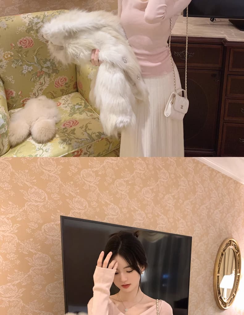 가을 겨울철 새로운 불규칙 니트 스웨터 긴팔 티셔츠 스웨터 기본 셔츠 여성 흔들다 칼라 몸매 가꾸기 슬림해 보이는 맨위 상세 이미지 24