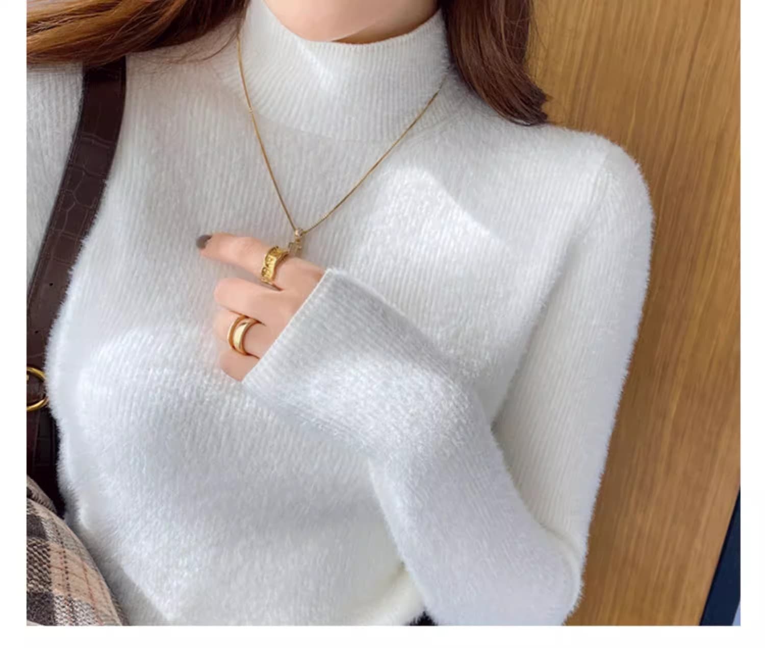 밍크 플리스 여성 스웨터 겨울 터틀넥 화이트 기본 셔츠 인사이드 가져 가라. 털이 있고 두꺼운 2026 새로운 니트 스웨터 맨위 상세 이미지 22