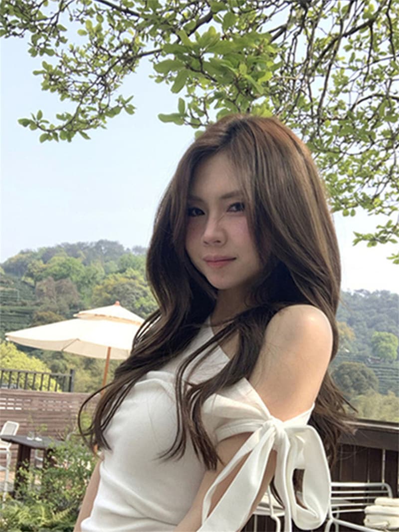 핫걸 순수한 욕망 바람 프랑스식 몸매 가꾸기 나비 매듭 스트랩 반팔 티셔츠 여성 ins 인사이드 가져 가라. 단색 비스듬한 어깨 오프숄더 맨위 상세 이미지 16