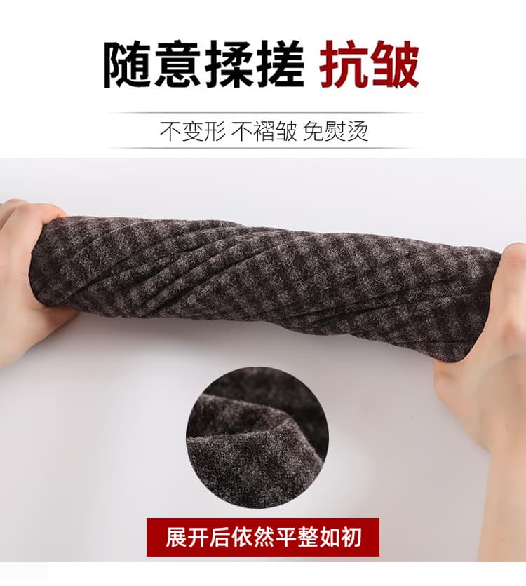 가을 겨울 모직 체크무늬 와이드 레그 팬츠 하이웨이스트 캐주얼 바지 도루 센스 두꺼운 정장 바지 슬림해 보이는 다용도 한국 스타일 스트레이트 팬츠 상세 이미지 18