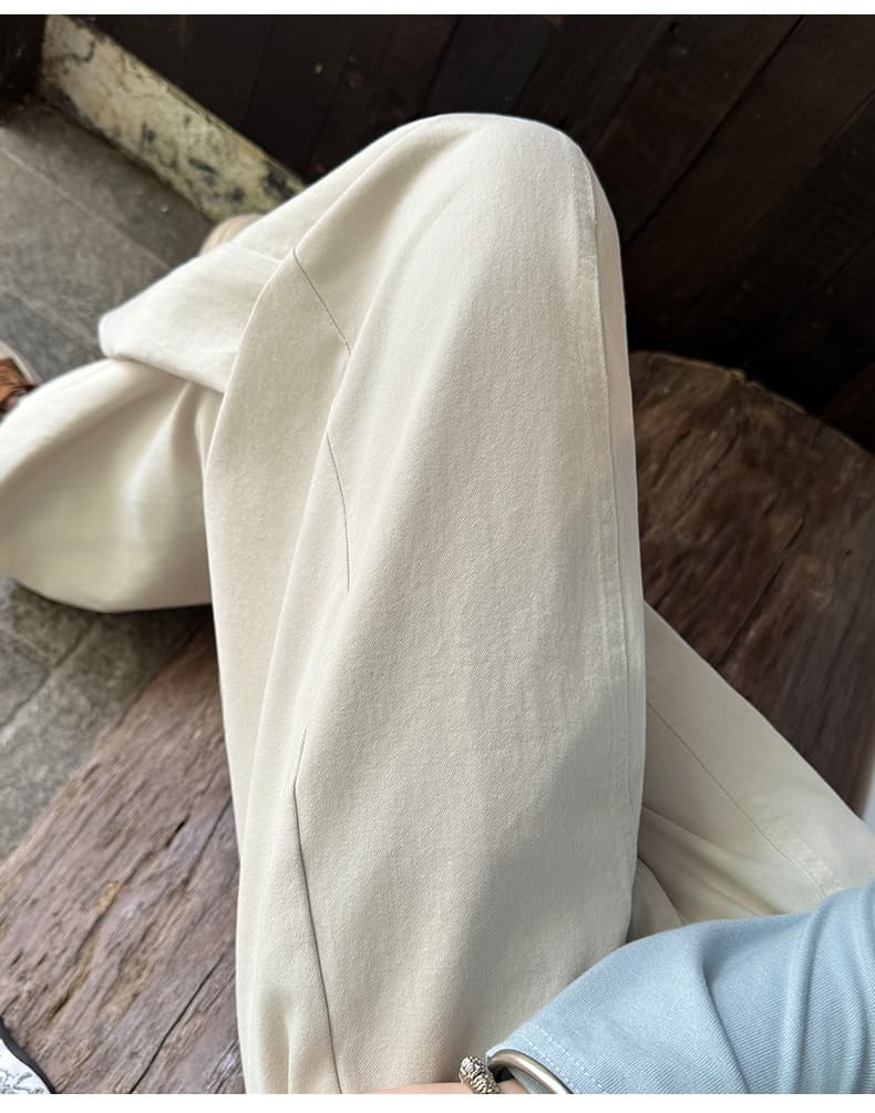 느슨함 센스 오래된 돈 바람 워시 물 면 넓은 다리 캐주얼 바지 여성 가을 디자인 센스 하이웨이스트 슬림해 보이는 도루 센스 스트레이트 긴 바지 상세 이미지 50