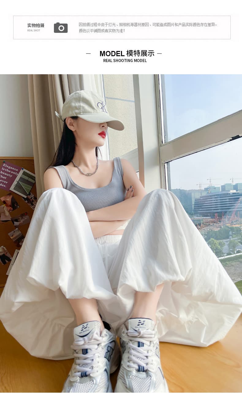 실사 랜턴 꽃밭 치마바지 아이들 여름 얇은 2025 하이웨이스트 루즈핏 도루 가을 센스 캐주얼 넓은 다리 퍼프 바지 상세 이미지 11