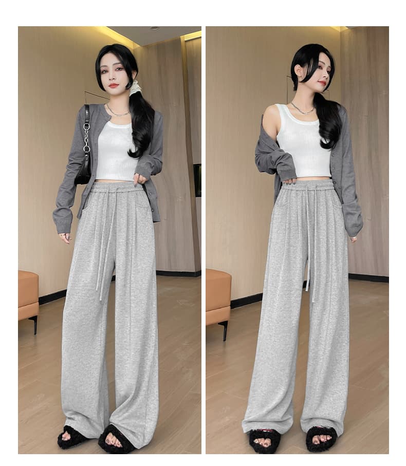 실사 찹쌀 바지 아이들 가을 겨울철 2025 새로운 고급 루즈핏 bf 도루 센스 스트레이트 털이 있는 캐주얼 와이드 레그 팬츠 상세 이미지 20