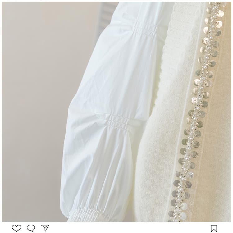 실사 빅 사이즈 여성 의류 새로운 고급 센스 디자인 센스 무거운 작업 스팽글 고급 센스 니트 베스트 투피스 세트 맨위 상세 이미지 21