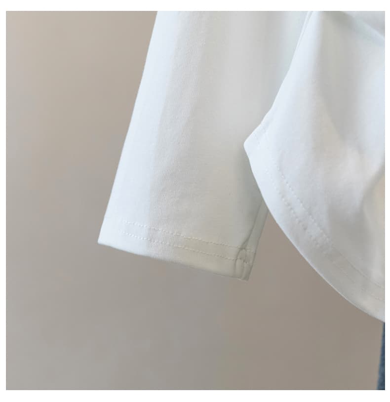 실사 빅 사이즈 여성 의류 새로운 한국 스타일 지방 mm Chic 미니멀리즘 작은 심장 기계 불규칙 홀로우 아웃 긴팔 티셔츠 맨위 상세 이미지 16