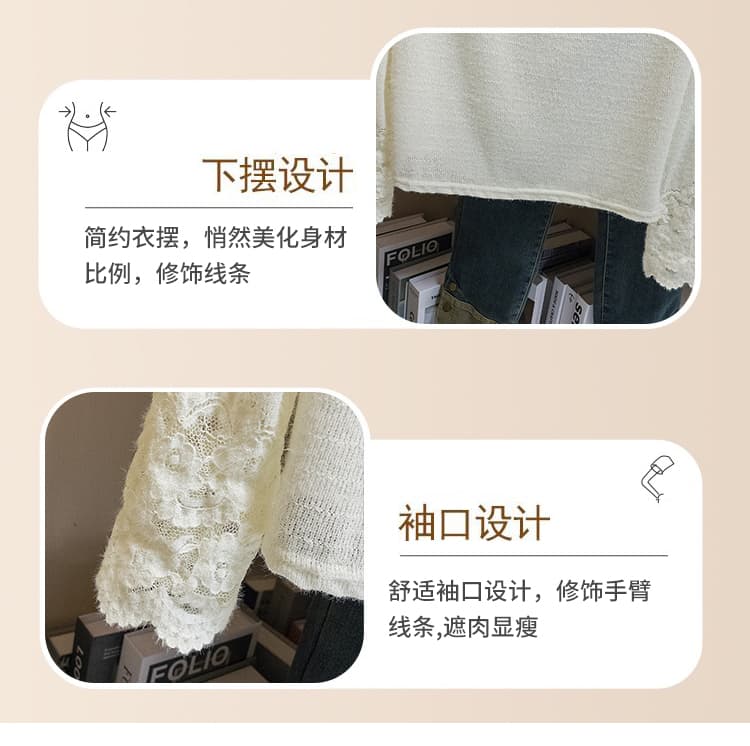 실사 정가 빅 사이즈 여성 의류 봄 새로운 한국 스타일 레이스 인사이드 가져 가라. 여성 세련된 패션 외국 가스 몸매 가꾸기 맨위 상세 이미지 5