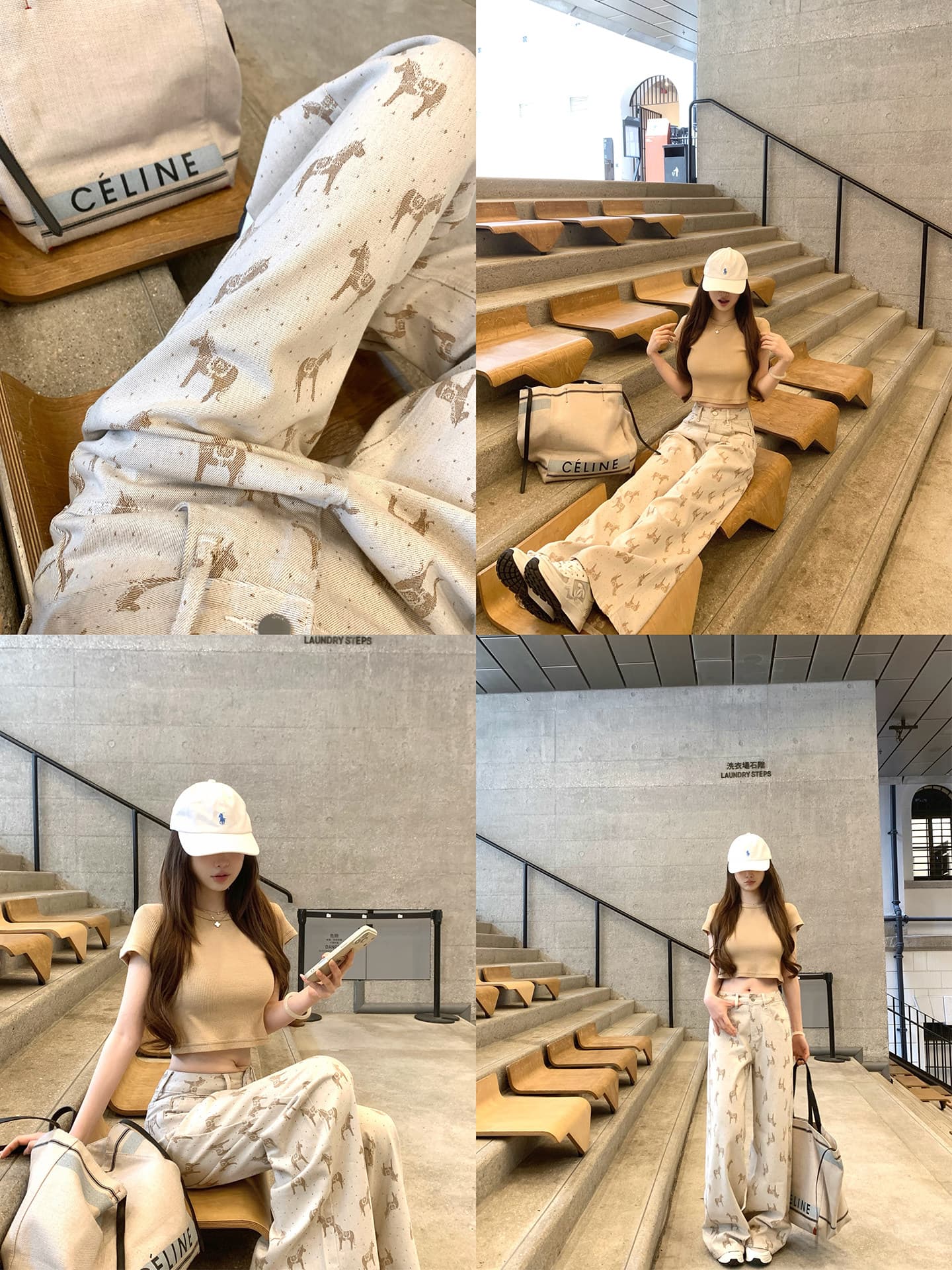 디스크 디스크 돈 벌기 작은 말 2026 새로운 주간 실크 데님 면 좋은 플래시 데님 와이드 레깅스 바지 봄 루즈핏 바지 이미지 2
