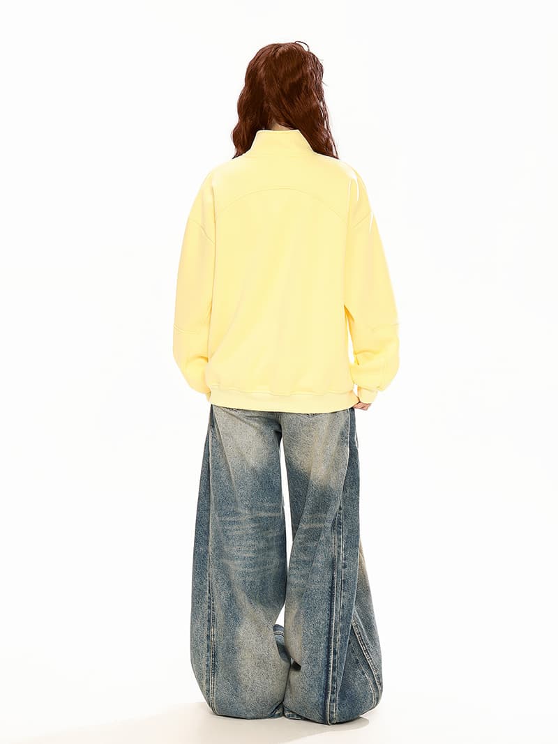 실사 빅 사이즈 여성 의류 200 kg 긴팔 티셔츠 후드티 2025 지퍼 카디건 코트 가을 루즈핏 스탠드 칼라 맨위 상세 이미지 10