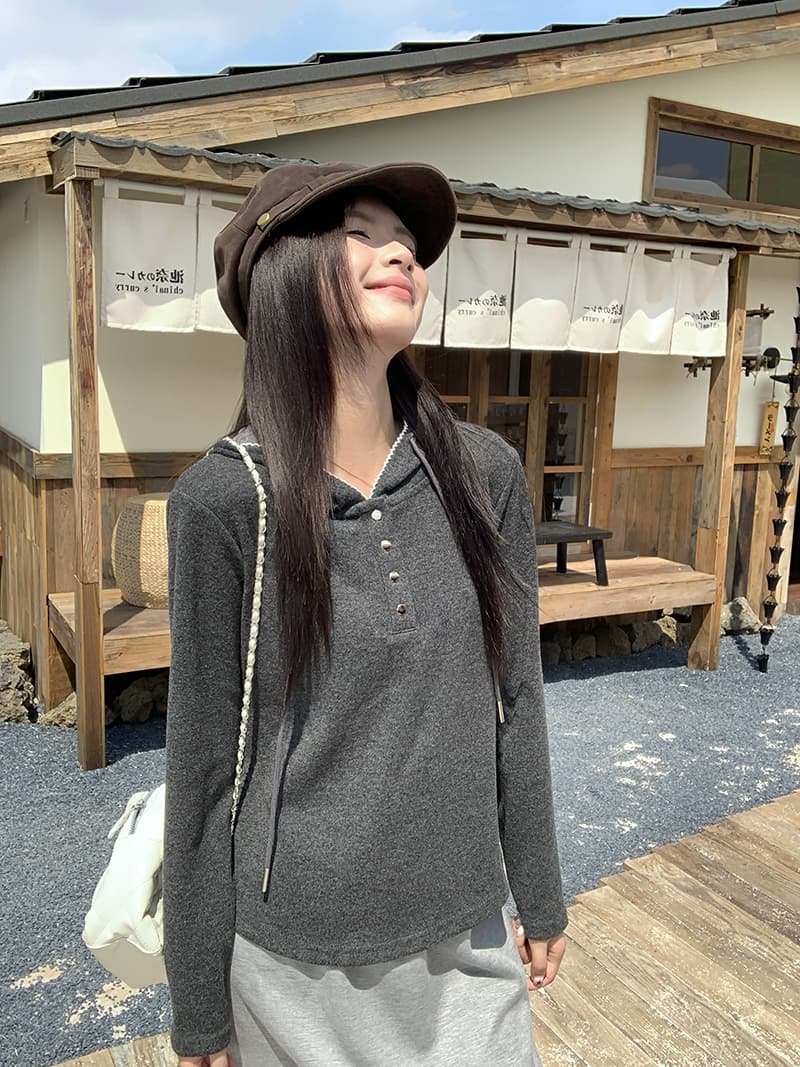 실사 280 그램 찹쌀 플러시 긴팔 티셔츠 기본 셔츠 여성 얇은 스타일 트렌디 봄 가을 단색 새로운 루즈핏 후드 맨위 상세 이미지 17