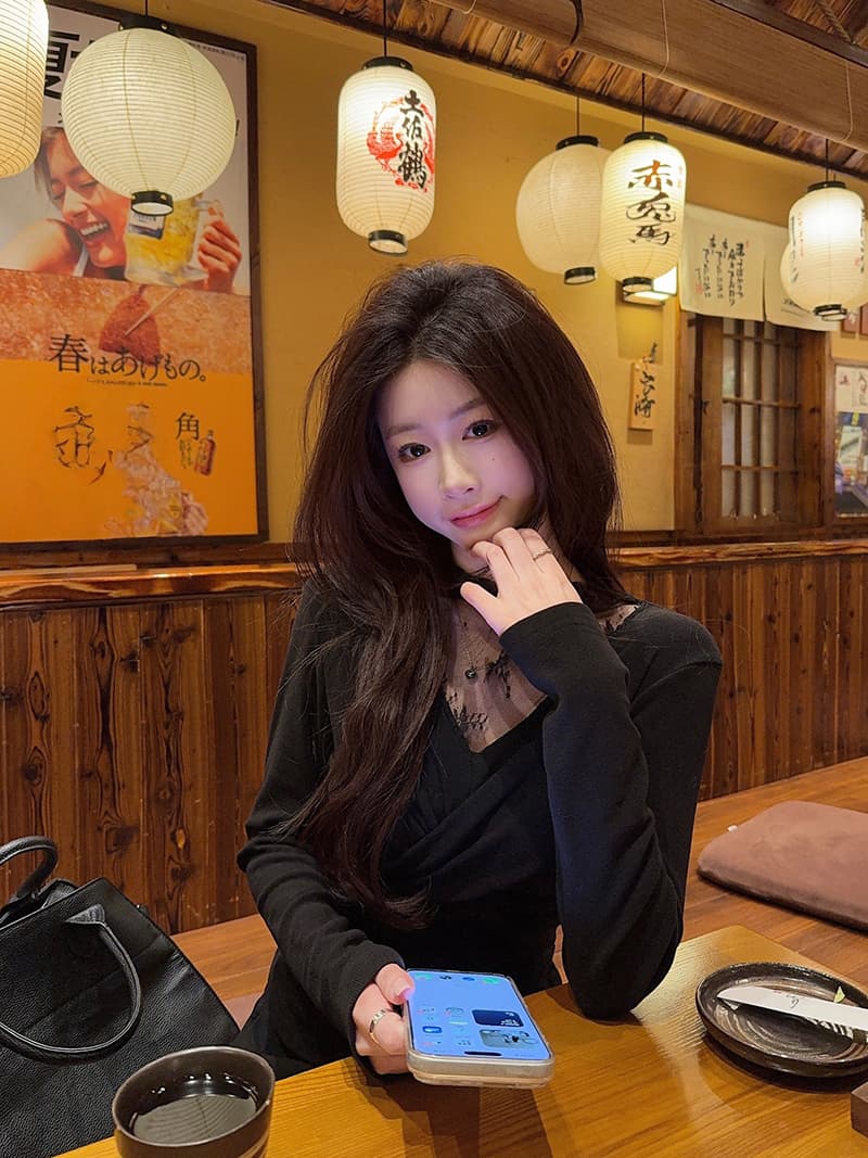 실사 260 그램 뮤 S 양모 긴팔 티셔츠 기본 셔츠 여성 봄 가을 비틀림 인사이드 가져 가라. 레이스 V넥 맨위 상세 이미지 33