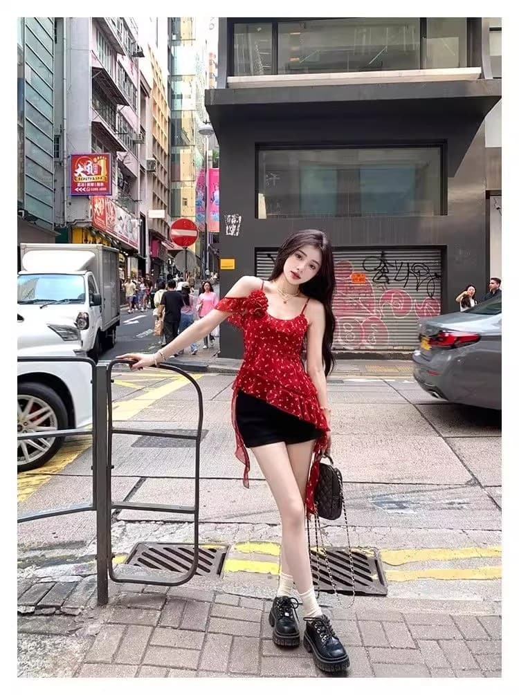 순수한 욕망 바람 고급 센스 품격 불규칙 프릴 핫걸 꽃무늬 슬립 맨위 여성 봄 여름 2026 새로운 상세 이미지 18