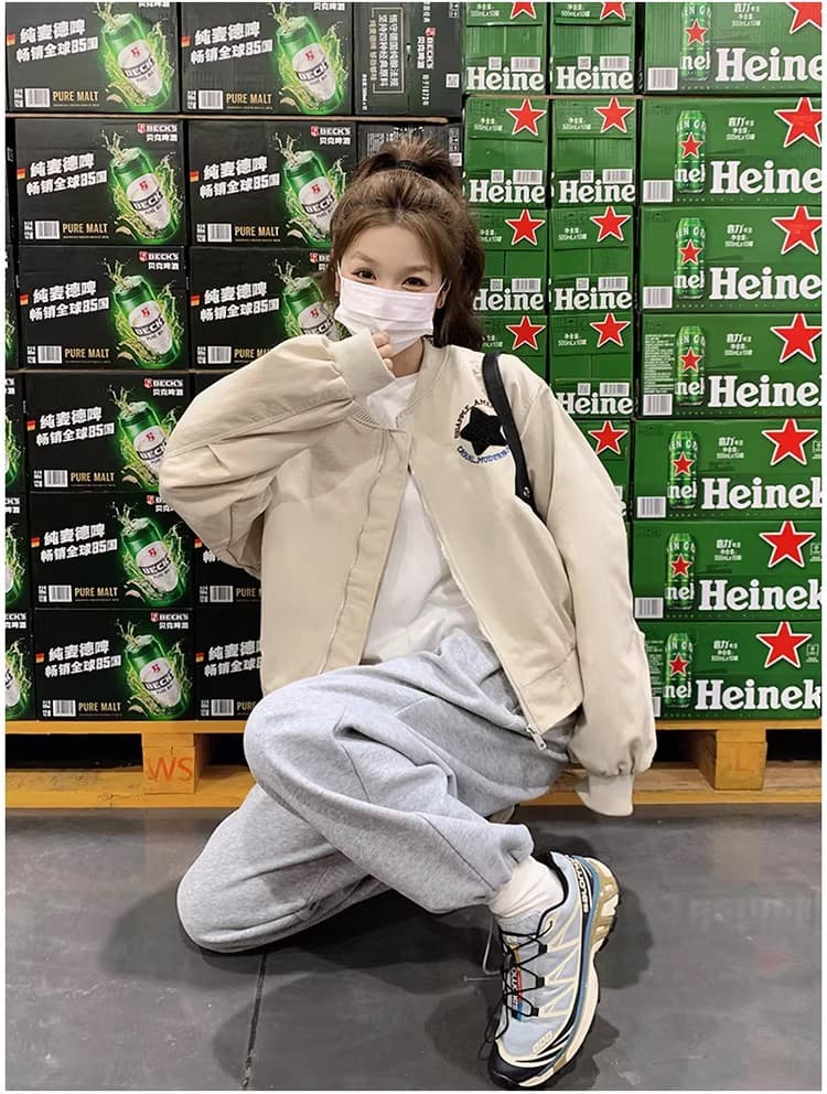 아메리칸 레트로 야구 유니폼 여성 코트 2026 가을 새로운 디자인 센스 루즈핏 캐주얼 다용도 작은 키 재킷 상세 이미지 14
