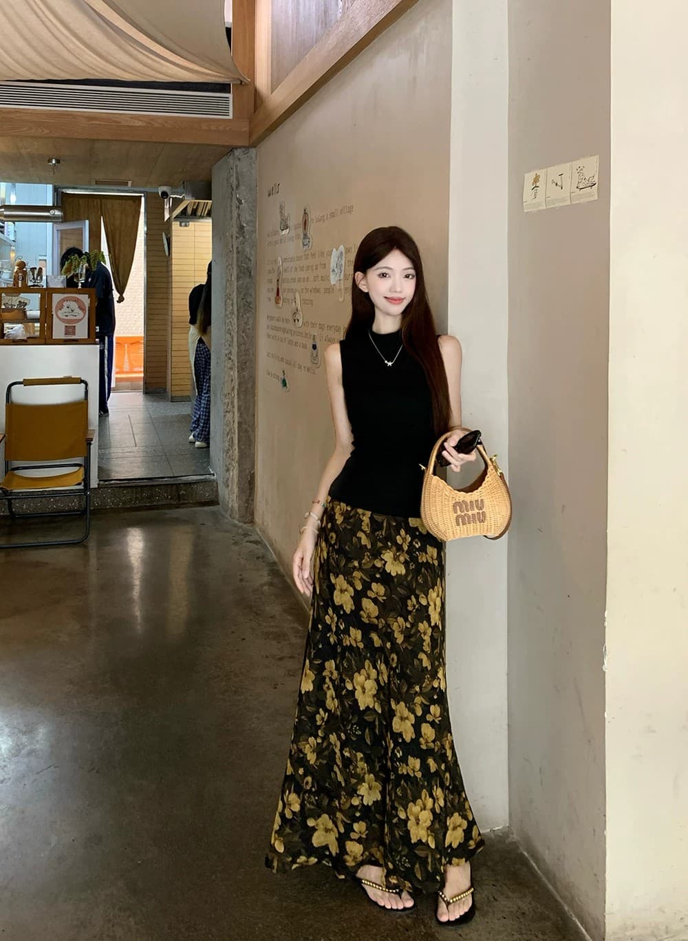 여름 새로운 중식 꽃무늬 치마 아이들 여름 2026 새로운 반신 스커트 롱 스커트 Tulle 레트로 자매 부서 비싼 센스 상세 이미지 3