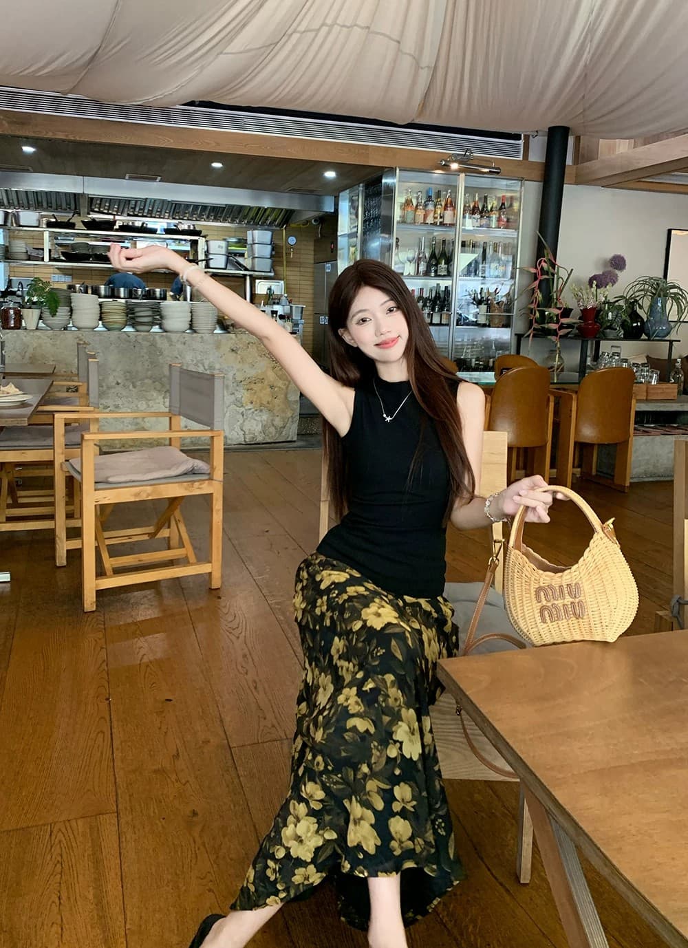여름 새로운 중식 꽃무늬 치마 아이들 여름 2026 새로운 반신 스커트 롱 스커트 Tulle 레트로 자매 부서 비싼 센스 상세 이미지 5