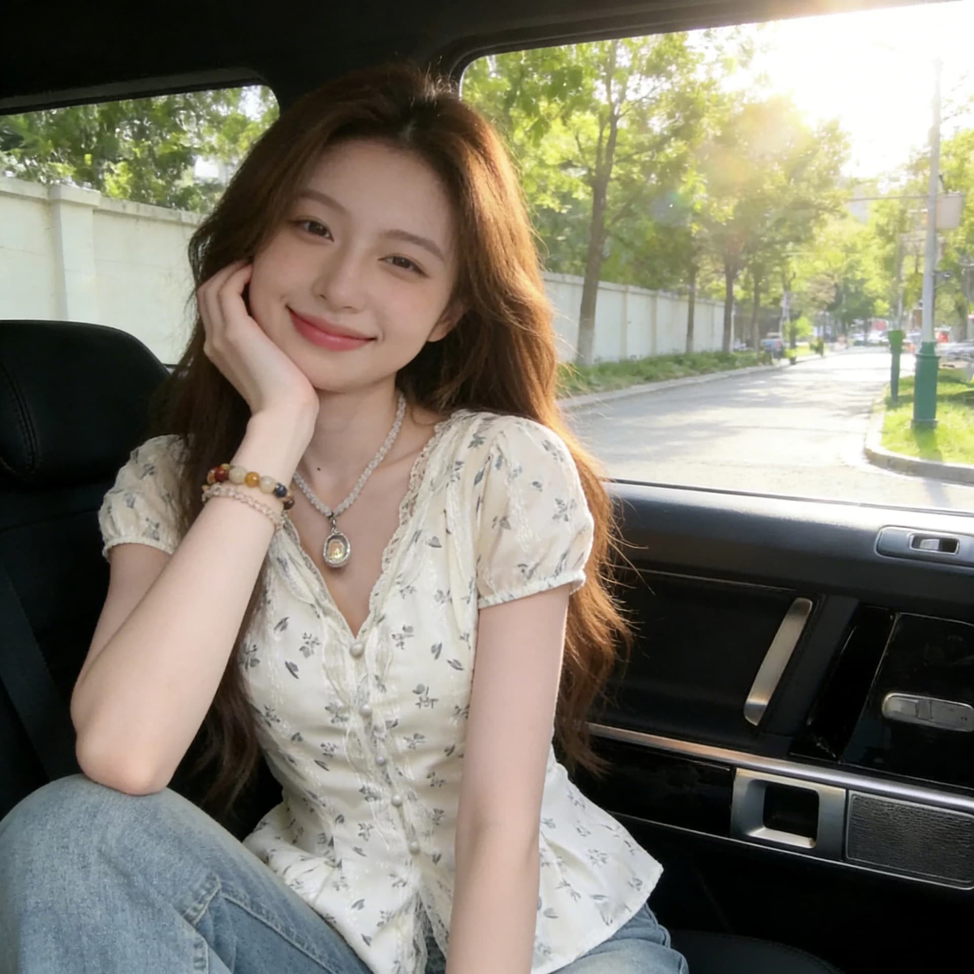 센 부서 작은 청신 레이스 레이스 꽃무늬 V넥 여성 셔츠 여름 새로운 품격 허리 수축 슬림해 보이는 Chic 맨위 이미지 2