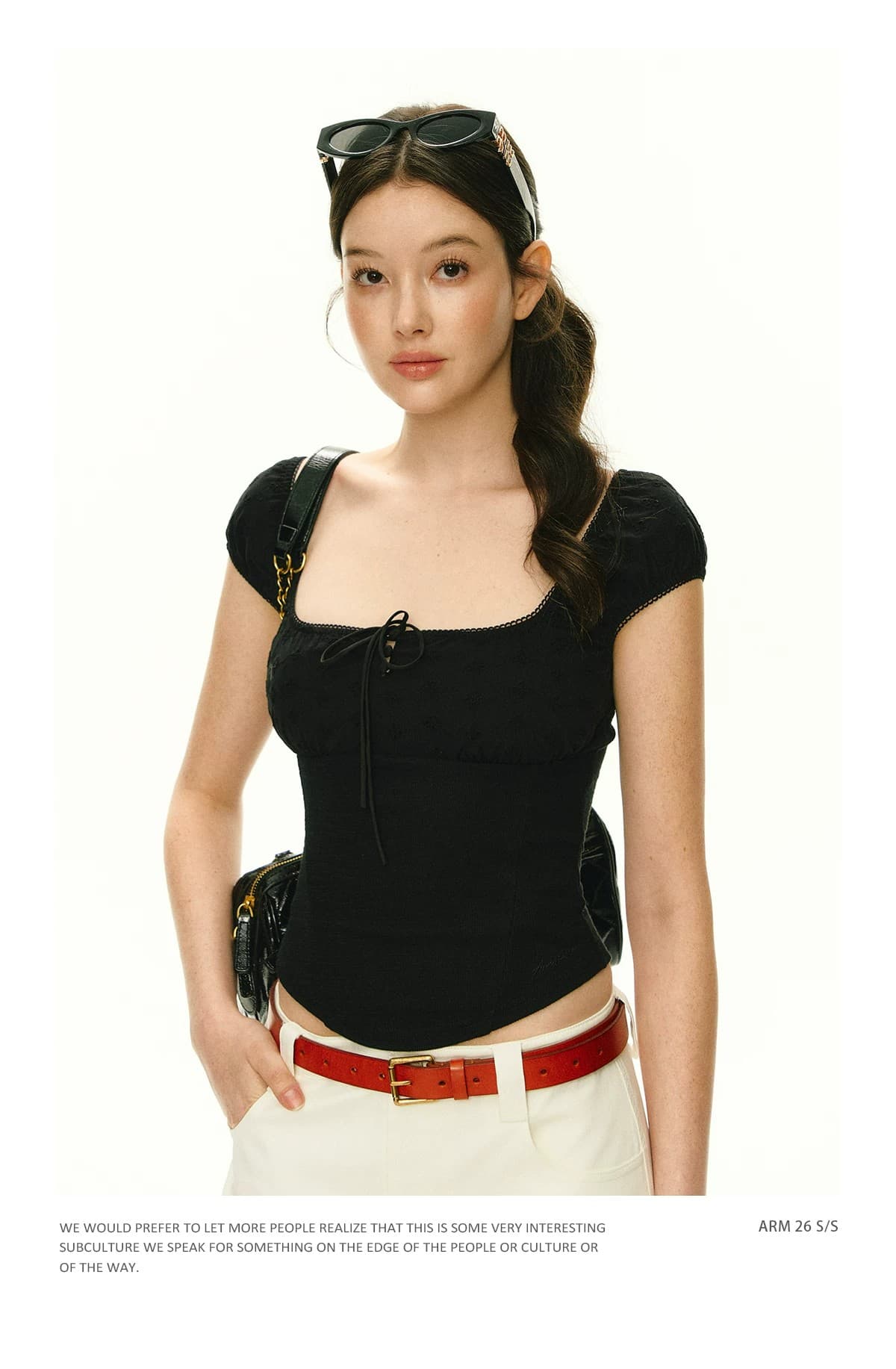 아메리칸 핫걸 광장 칼라 반팔 티셔츠 여성 여름 2026 새로운 몸매 가꾸기 순수한 욕망 레이스 스트랩 쇼트 스타일 작은 맨위 상세 이미지 7