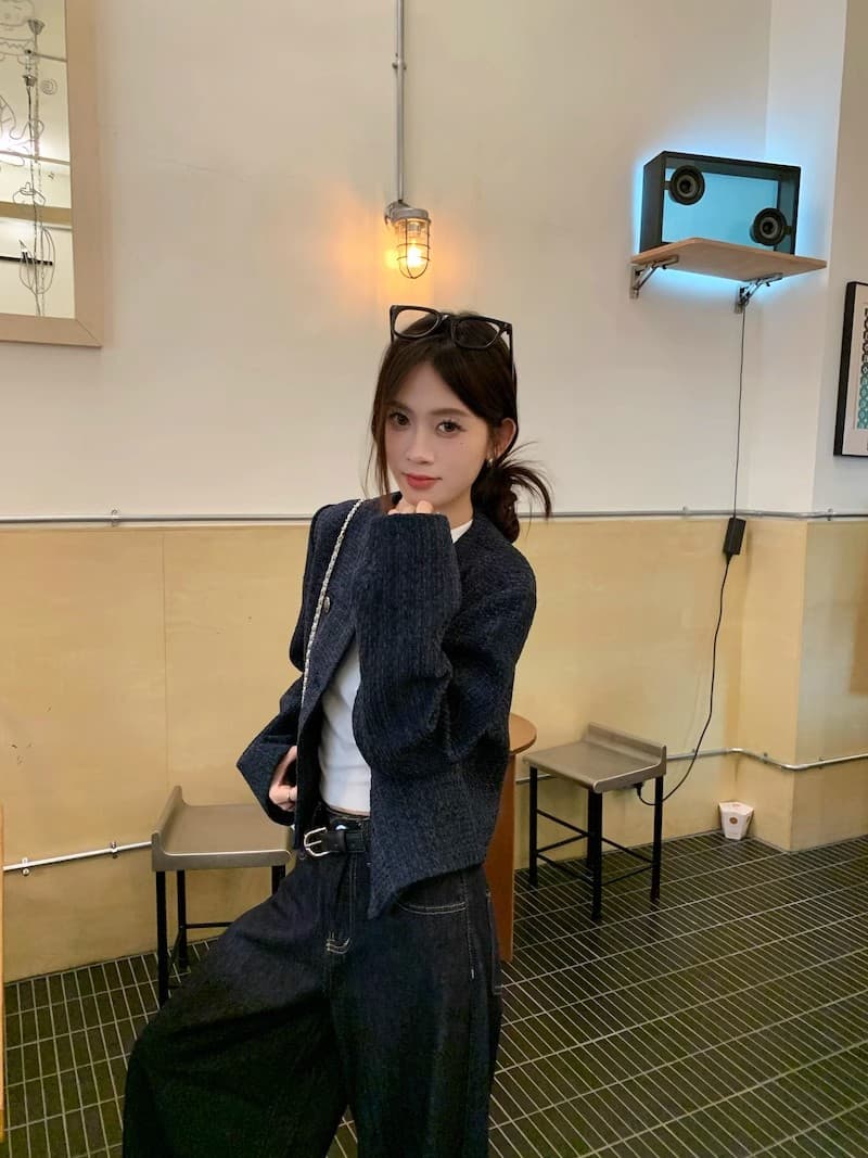 경관 그림 원본 원단 2026 이른 가을 작은 샤넬 스타일 쇼트 스타일 재킷 품격 한 부서 명문 여성 맨위 상세 이미지 2