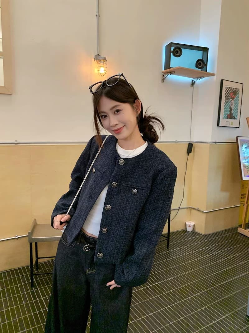 경관 그림 원본 원단 2026 이른 가을 작은 샤넬 스타일 쇼트 스타일 재킷 품격 한 부서 명문 여성 맨위 상세 이미지 4