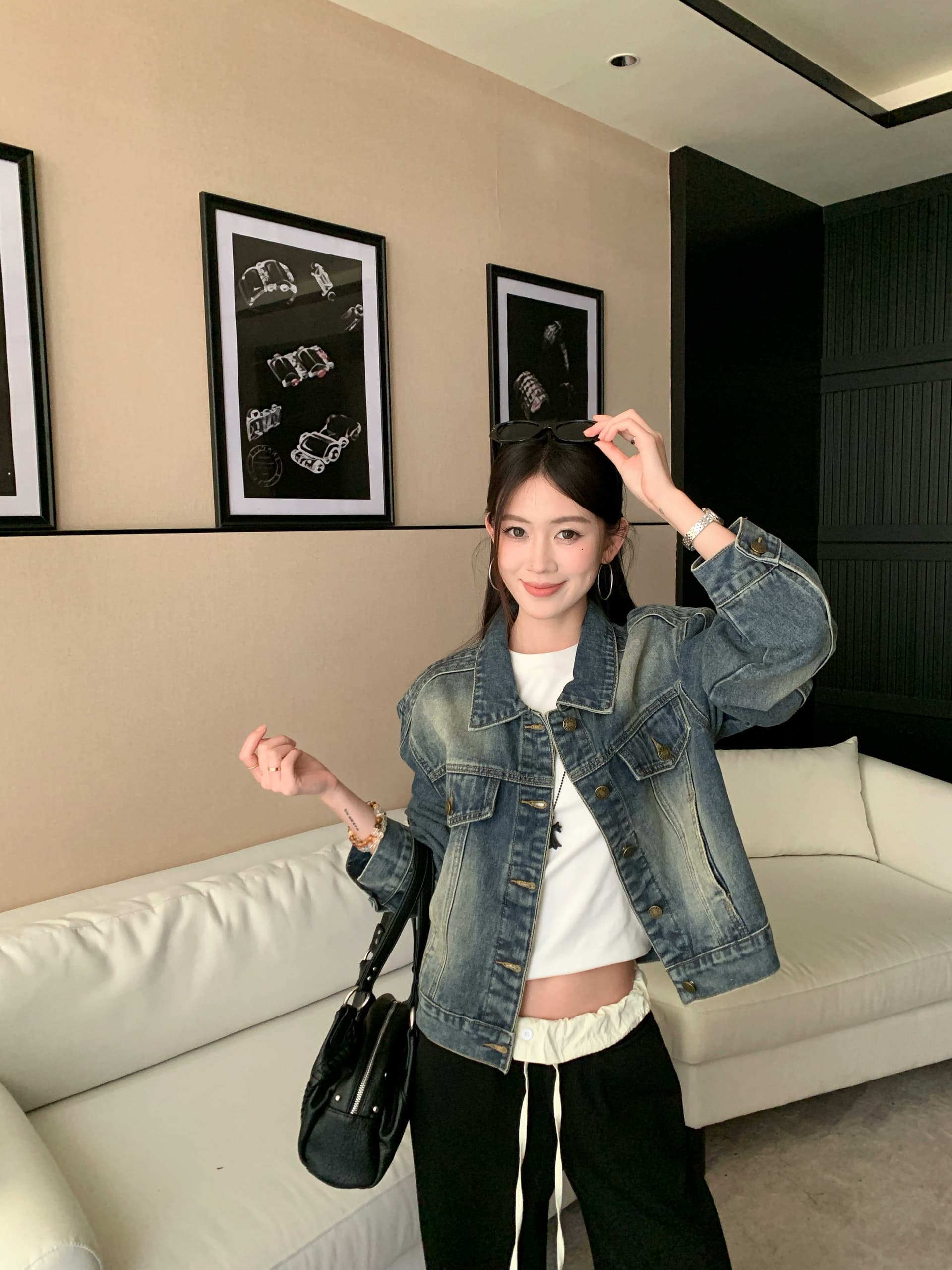 실사 봄 새로운 레트로 와 성별 공동 데님 3 차원 워싱 재킷 상세 이미지 17