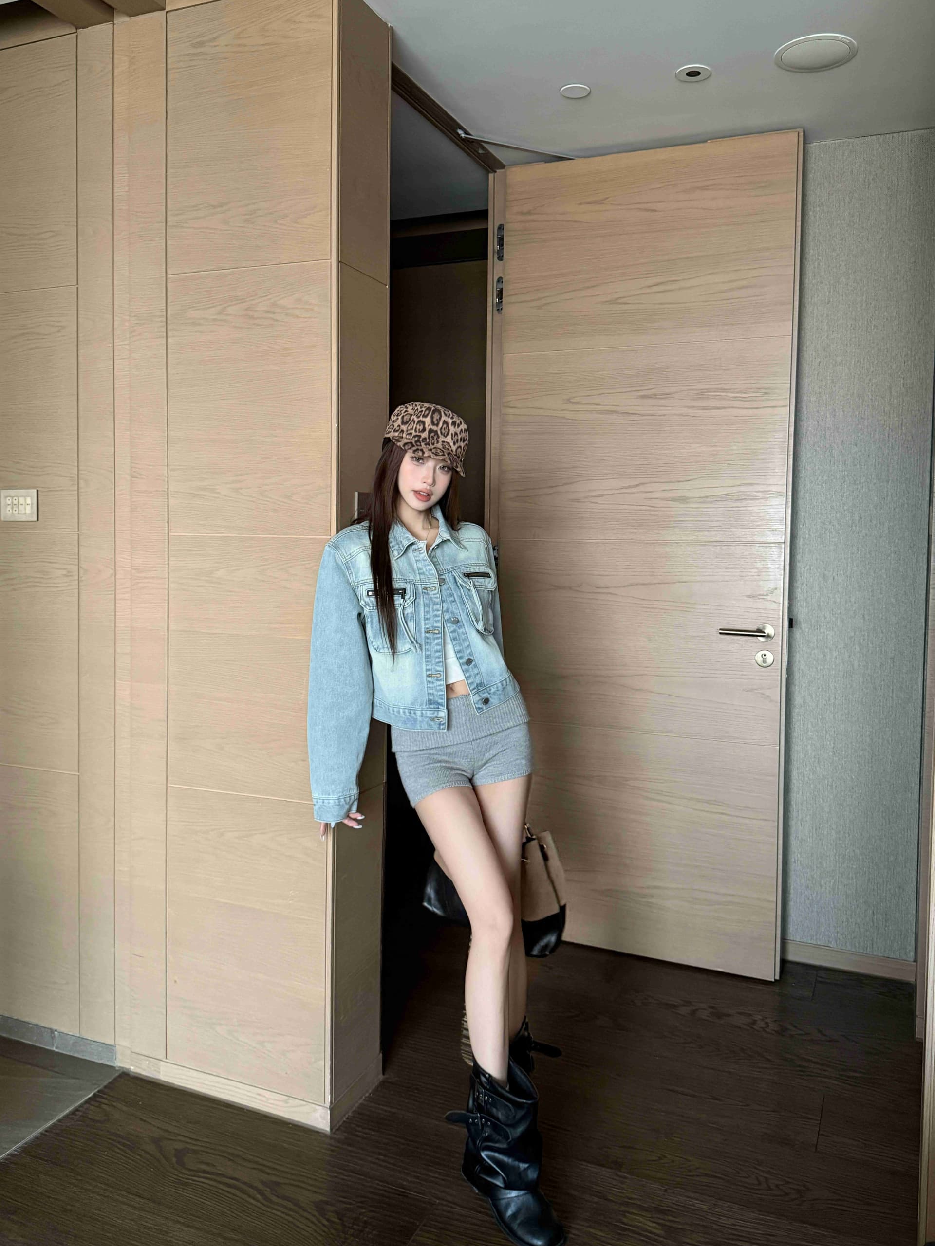 실사 워싱 블루 레트로 노스탤지어 데님 맨위 3 차원 주머니 트렌디 잘 생긴 짧은 외투 상세 이미지 4