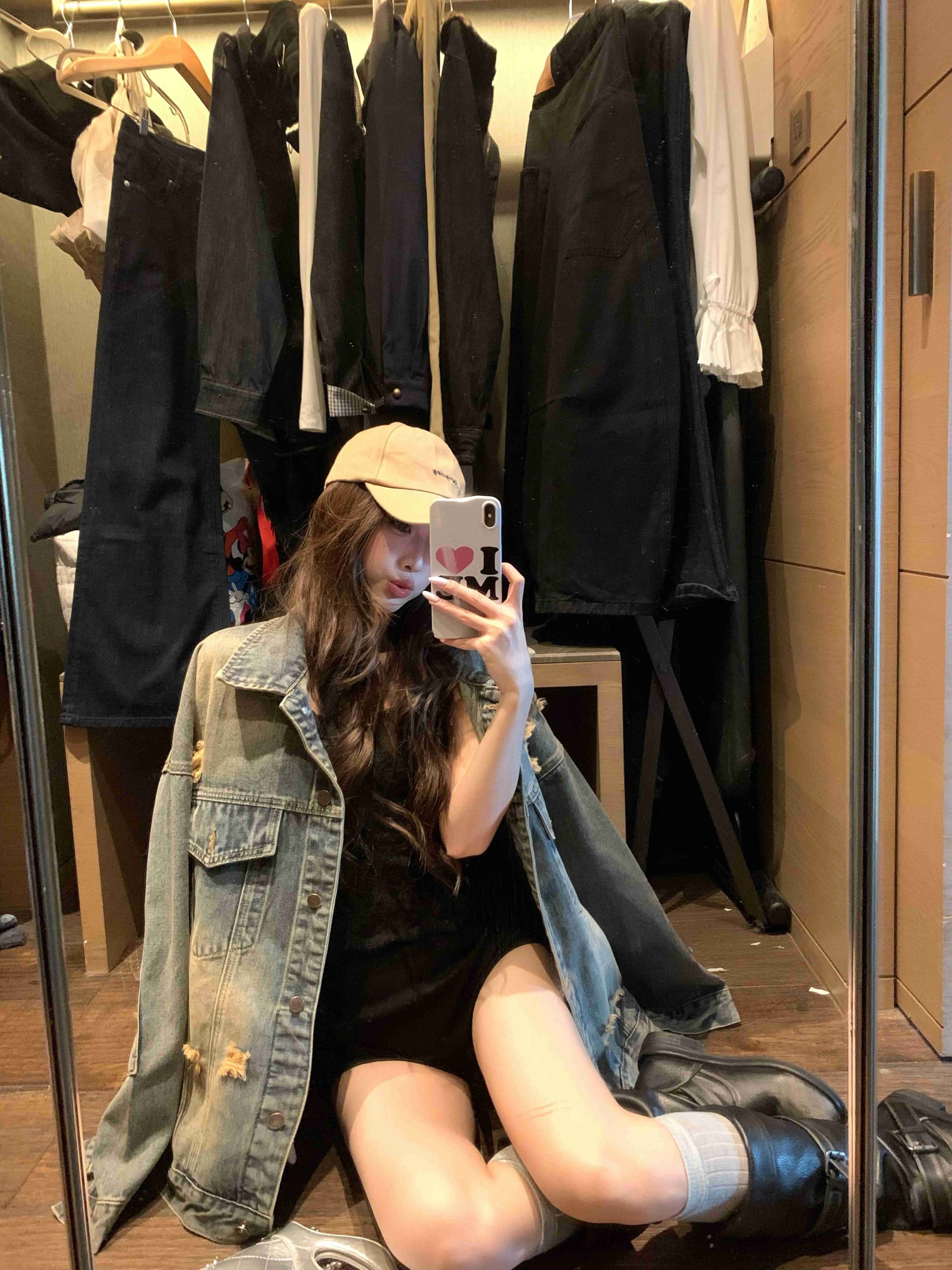 실사 아메리칸 레트로 봄 가을 루즈핏 찢어진 부분 워싱 데님 남자 친구 바람 커플 섹션 데님 재킷 상세 이미지 2