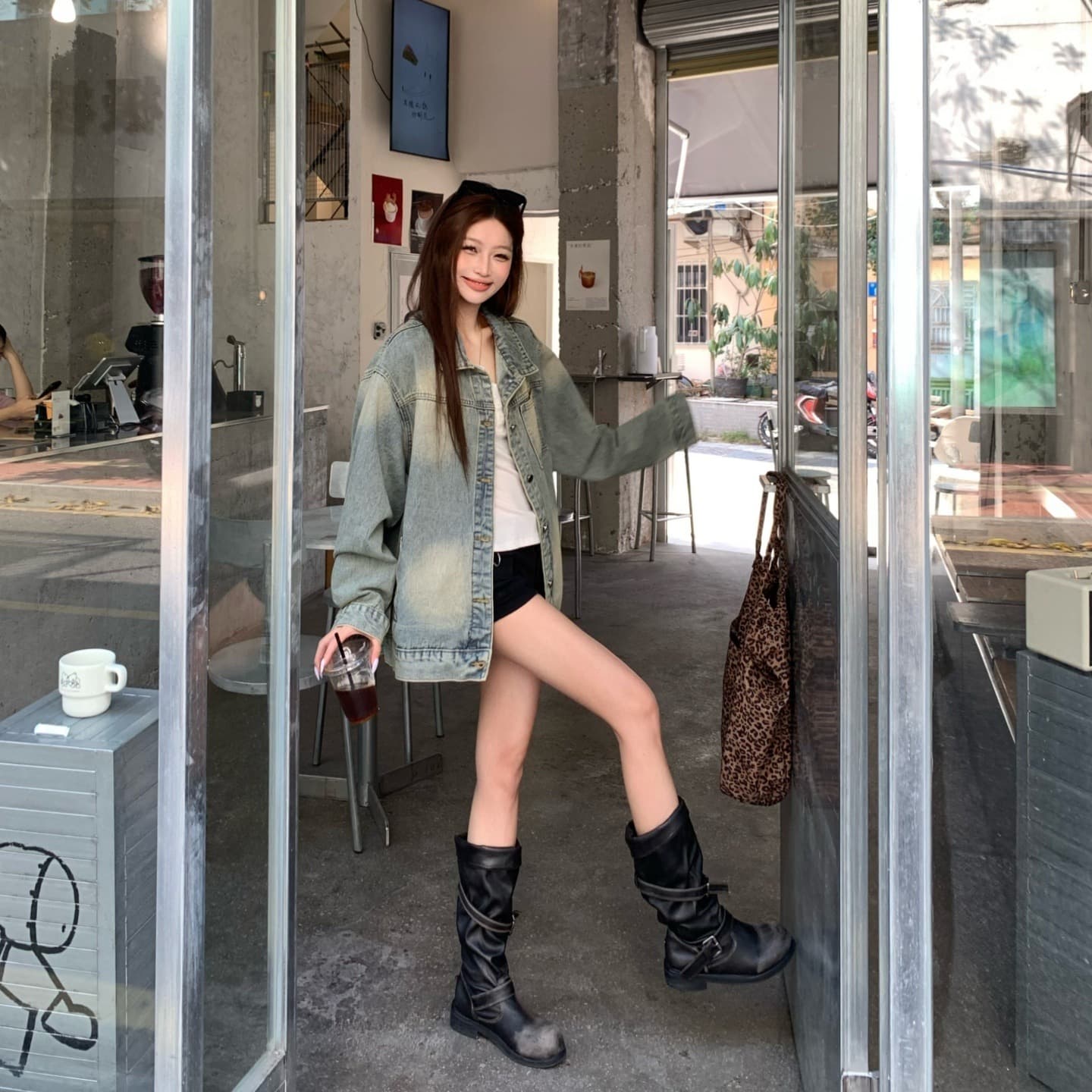 실사 레트로 아메리칸 지퍼 노스탤지어 루즈핏 데님 재킷 이미지 5