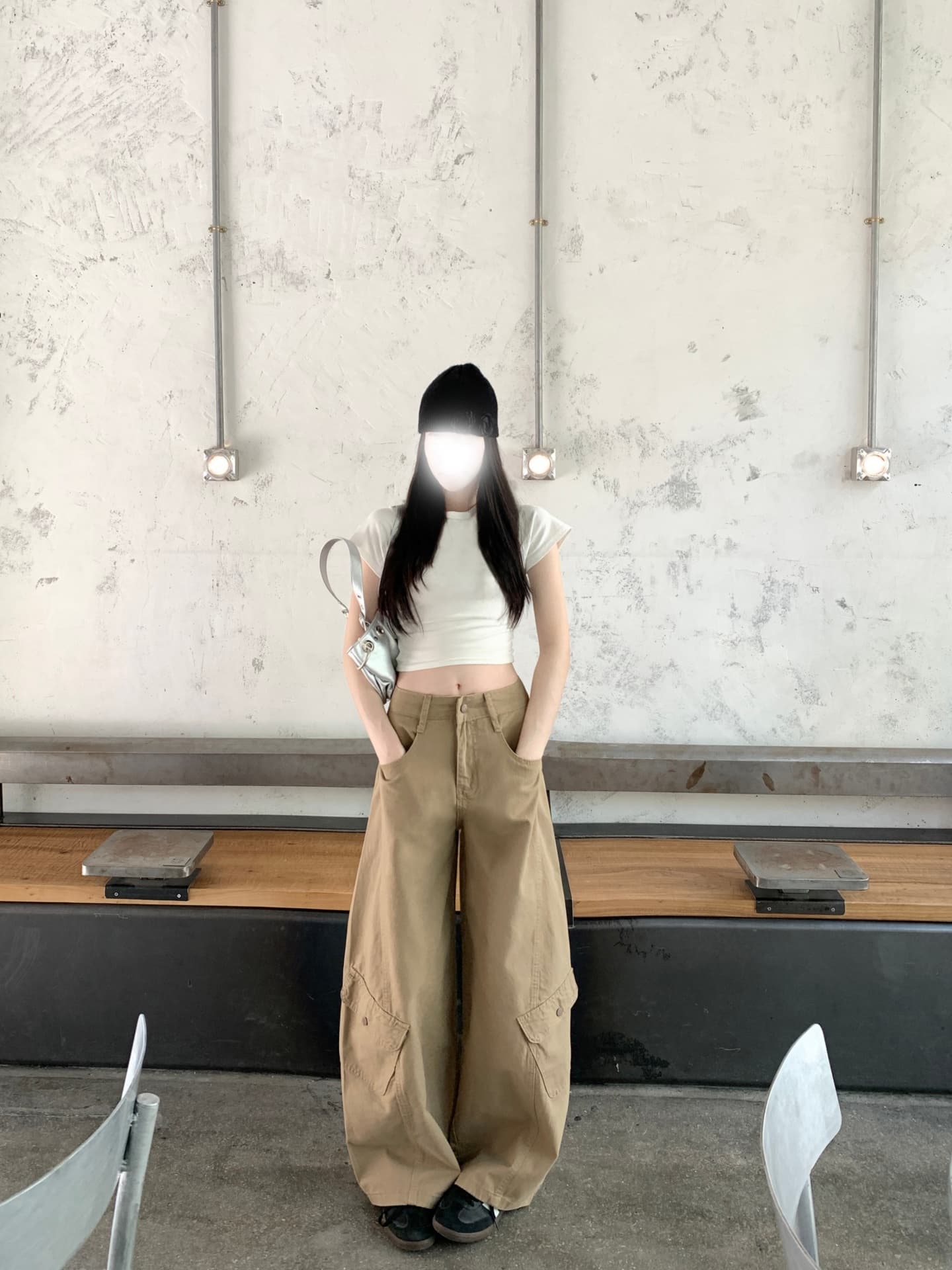 열세 개 품질 아메리칸 캐주얼 넓은 다리 스트레이트 데님 워크웨어 팬츠 이미지 5