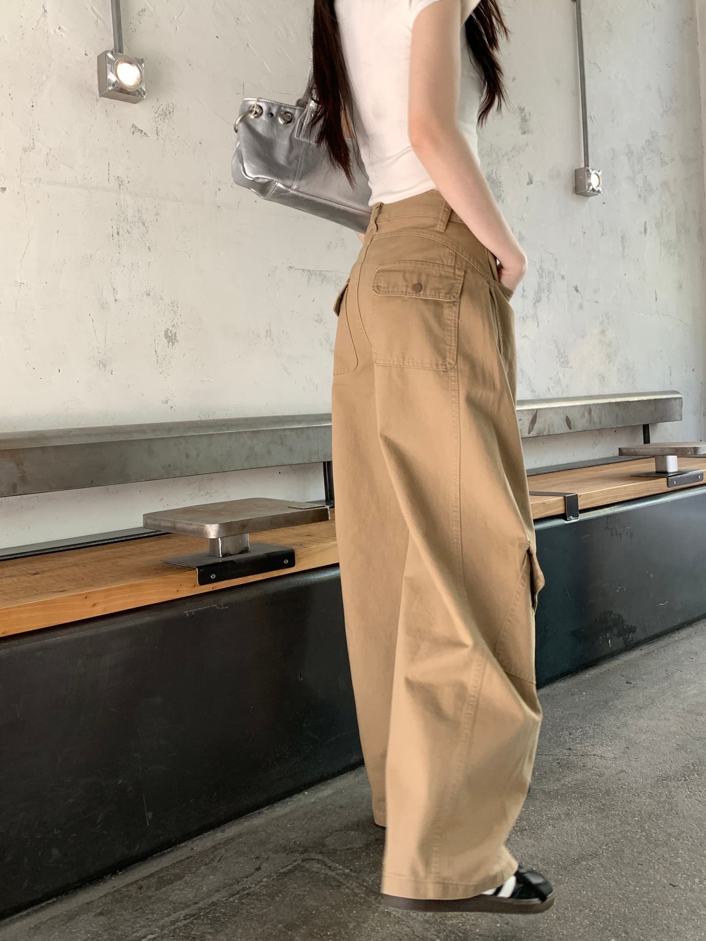 열세 개 품질 아메리칸 캐주얼 넓은 다리 스트레이트 데님 워크웨어 팬츠 상세 이미지 29