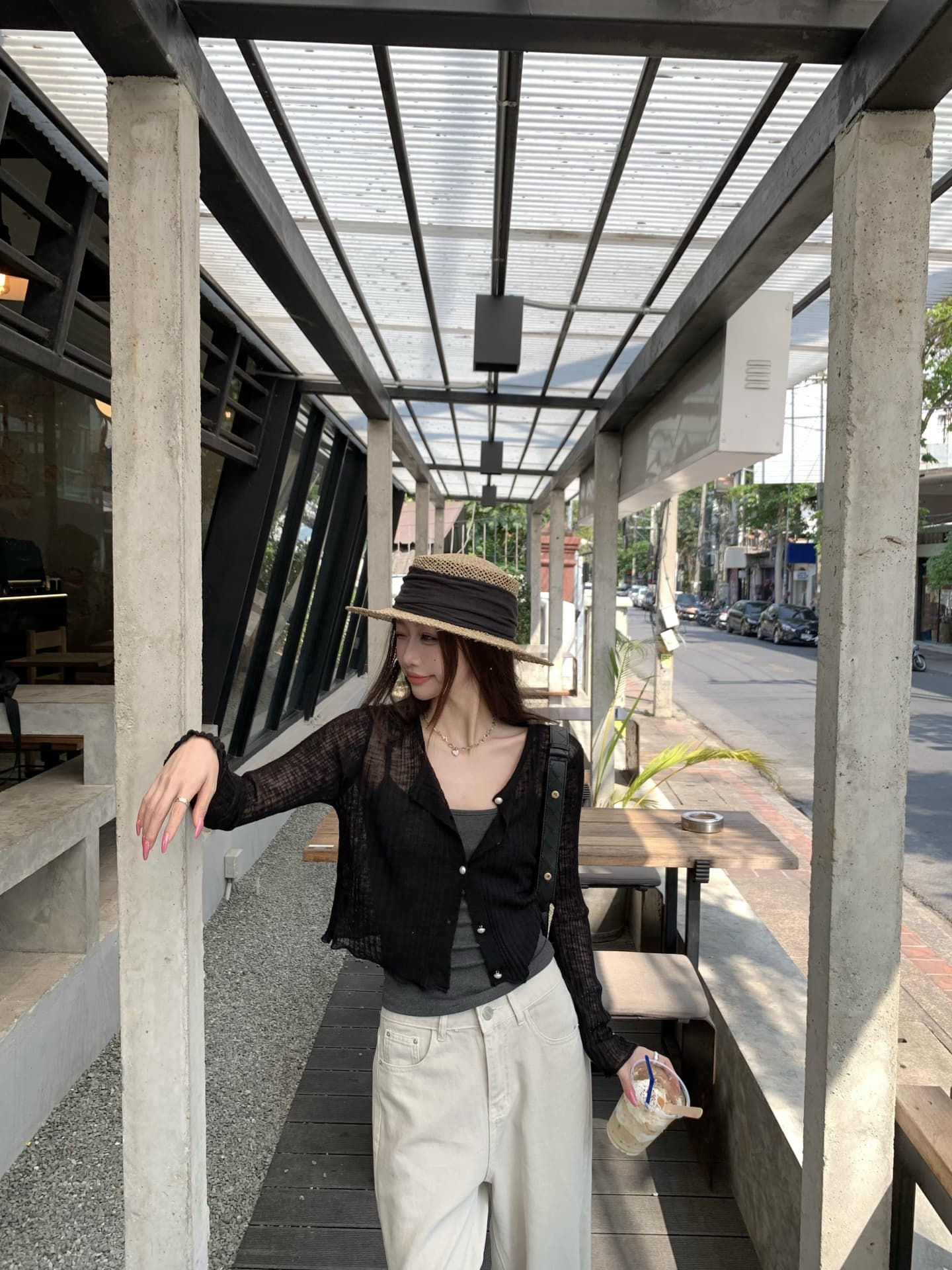 실사 순수한 욕망 부드러운 작은 셔츠 대나무 마디 마 얇고 가벼운 니트 오픈 가디건 여름 마이크로 ~을 통해 자외선 차단 맨위 상세 이미지 3