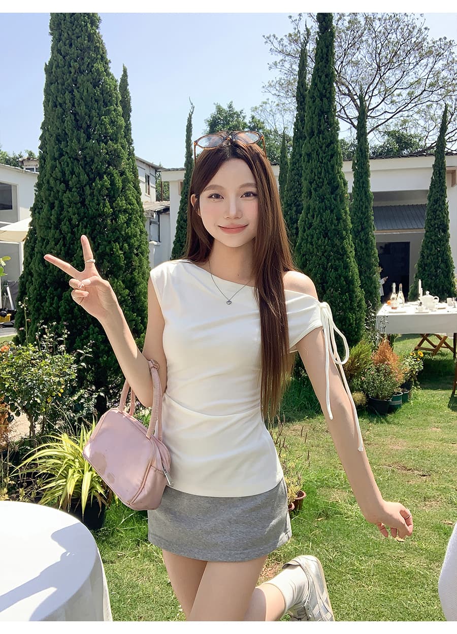 한 부서 불규칙 흔들다 칼라 만나는 조끼 여성 2026 여름 새로운 주름 허리 수축 슬림해 보이는 다용도 민소매 맨위 상세 이미지 10