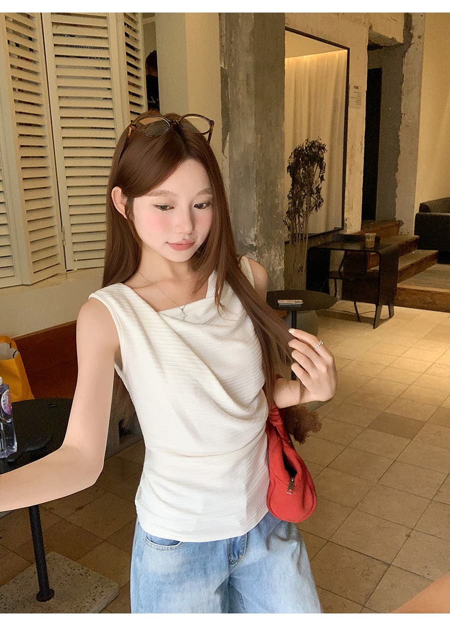 한 부서 흔들다 칼라 구덩이 기사 캐미솔 여름 새로운 몸매 가꾸기 슬림해 보이는 순수한 욕망 바람 핫걸 인사이드 가져 가라. 외출용 맨위 상세 이미지 9