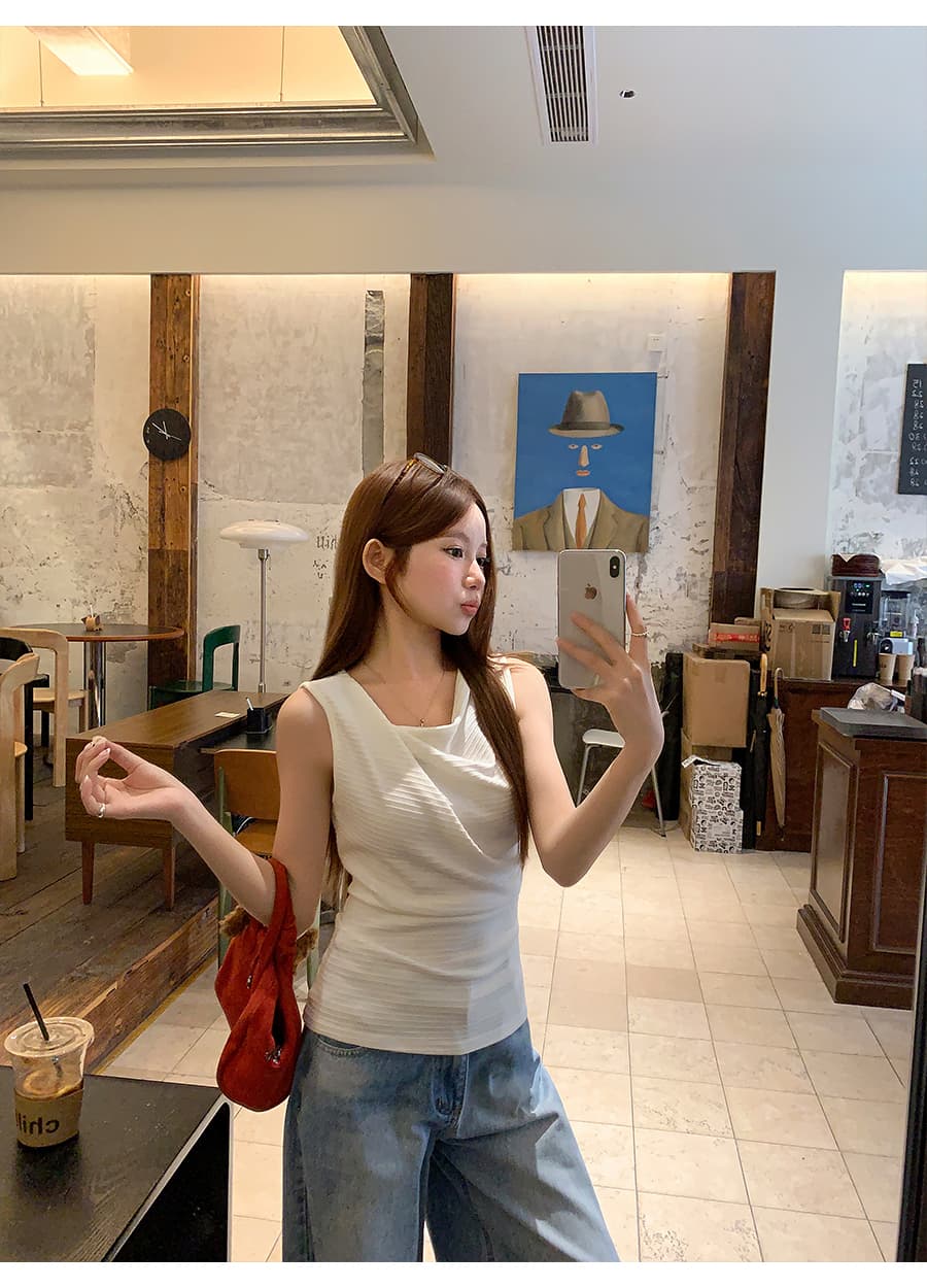 한 부서 흔들다 칼라 구덩이 기사 캐미솔 여름 새로운 몸매 가꾸기 슬림해 보이는 순수한 욕망 바람 핫걸 인사이드 가져 가라. 외출용 맨위 상세 이미지 10