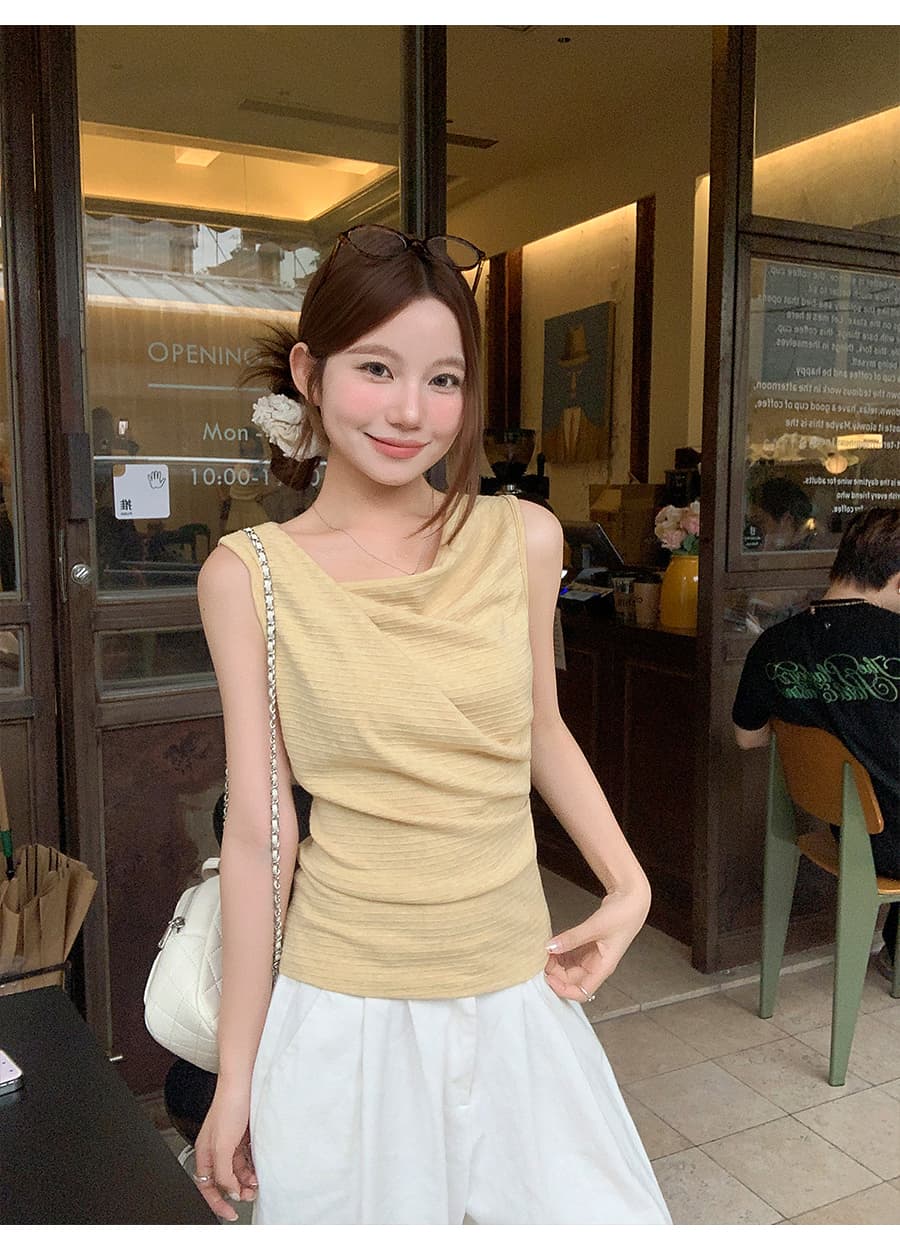 한 부서 흔들다 칼라 구덩이 기사 캐미솔 여름 새로운 몸매 가꾸기 슬림해 보이는 순수한 욕망 바람 핫걸 인사이드 가져 가라. 외출용 맨위 상세 이미지 12