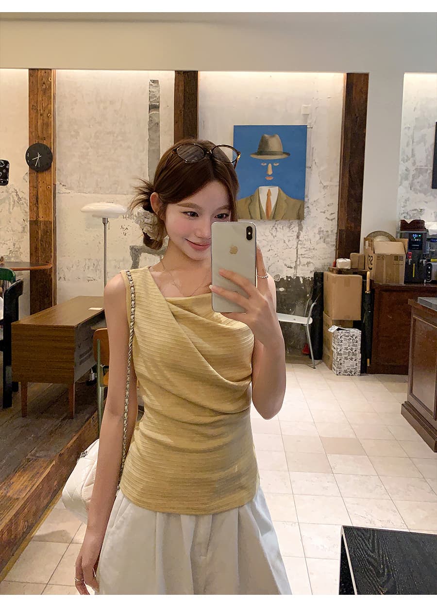 한 부서 흔들다 칼라 구덩이 기사 캐미솔 여름 새로운 몸매 가꾸기 슬림해 보이는 순수한 욕망 바람 핫걸 인사이드 가져 가라. 외출용 맨위 상세 이미지 13
